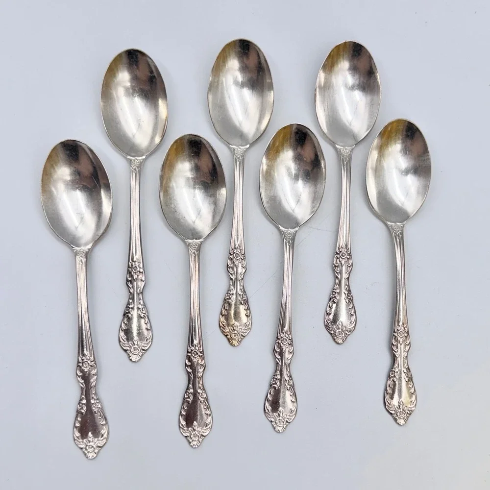 7 Wm Rogers Mfg Co Grand Elegance Silverplate Floral Ornate Flatware